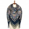 PAVLOVO POSAD RUSSIAN SHAWL 146x146 cm 57x57" 100% Wool Scarf Wrap Silk Fringe 1858-12