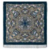PAVLOVO POSAD RUSSIAN SHAWL 146x146 cm 57x57" 100% Wool Scarf Wrap Silk Fringe 1858-12