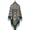 PAVLOVO POSAD RUSSIAN SHAWL 146x146 cm 57x57" 100% Wool Scarf Wrap Silk Fringe 1858-9