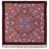 PAVLOVO POSAD RUSSIAN SHAWL 146x146 cm 57x57" 100% Wool Scarf Wrap Silk Fringe 1858-7