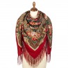 PAVLOVO POSAD RUSSIAN SHAWL 146x146 cm 57x57" 100% Wool Scarf Wrap Silk Fringe 1858-5