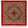 PAVLOVO POSAD RUSSIAN SHAWL 146x146 cm 57x57" 100% Wool Scarf Wrap Silk Fringe 1858-5
