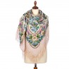PAVLOVO POSAD RUSSIAN SHAWL 146x146 cm 57x57" 100% Wool Scarf Wrap Silk Fringe 1868-3