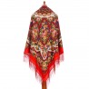 PAVLOVO POSAD RUSSIAN SHAWL 146x146 cm 57x57" 100% Wool Scarf Wrap Silk Fringe 1868-5