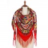 PAVLOVO POSAD RUSSIAN SHAWL 146x146 cm 57x57" 100% Wool Scarf Wrap Silk Fringe 1868-5