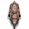 PAVLOVO POSAD RUSSIAN SHAWL 146x146 cm 57x57" 100% Wool Scarf Wrap Silk Fringe 1873-10