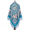 PAVLOVO POSAD RUSSIAN SHAWL 146x146 cm 57x57" 100% Wool Scarf Wrap Silk Fringe 1873-11