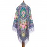 PAVLOVO POSAD RUSSIAN SHAWL 146x146 cm 57x57" 100% Wool Scarf Wrap Silk Fringe 1873-15