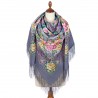 PAVLOVO POSAD RUSSIAN SHAWL 146x146 cm 57x57" 100% Wool Scarf Wrap Silk Fringe 1873-15