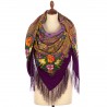 PAVLOVO POSAD RUSSIAN SHAWL 146x146 cm 57x57" 100% Wool Scarf Wrap Silk Fringe 1885-15