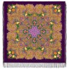 PAVLOVO POSAD RUSSIAN SHAWL 146x146 cm 57x57" 100% Wool Scarf Wrap Silk Fringe 1885-15