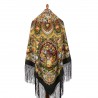 PAVLOVO POSAD RUSSIAN SHAWL 148x148 cm 58x58" 100% Wool Scarf Wrap 1838-10