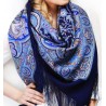 PAVLOVO POSAD RUSSIAN SHAWL 146x146 cm 57x57" 100% Wool Scarf Wrap Silk Fringe 710-14
