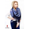 PAVLOVO POSAD RUSSIAN SHAWL 146x146 cm 57x57" 100% Wool Scarf Wrap Silk Fringe 710-14