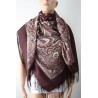 PAVLOVO POSAD RUSSIAN SHAWL 146x146 cm 57x57" 100% Wool Scarf Wrap Silk Fringe 710-17