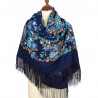 PAVLOVO POSAD RUSSIAN SHAWL 146x146 cm 57x57" 100% Wool Scarf Wrap Silk Fringe 782-14