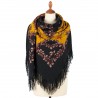 PAVLOVO POSAD RUSSIAN SHAWL 146x146 cm 57x57" 100% Wool Scarf Wrap Woolen Fringe 352-18
