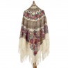 PAVLOVO POSAD RUSSIAN SHAWL 146x146 cm 57x57" 100% Wool Scarf Wrap Woolen Fringe 353-0
