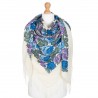 PAVLOVO POSAD RUSSIAN SHAWL 146x146 cm 57x57" 100% Wool Scarf Wrap Woolen Fringe 353-2