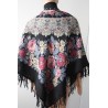 PAVLOVO POSAD RUSSIAN SHAWL 146x146 cm 57x57" 100% Wool Scarf Wrap Woolen Fringe 353-20