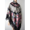 PAVLOVO POSAD RUSSIAN SHAWL 146x146 cm 57x57" 100% Wool Scarf Wrap Woolen Fringe 353-20