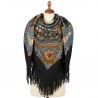 PAVLOVO POSAD RUSSIAN SHAWL 146x146 cm 57x57" 100% Wool Scarf Wrap Woolen Fringe 538-18