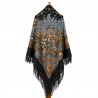 PAVLOVO POSAD RUSSIAN SHAWL 146x146 cm 57x57" 100% Wool Scarf Wrap Woolen Fringe 538-18