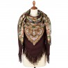 PAVLOVO POSAD RUSSIAN SHAWL 146x146 cm 57x57" 100% Wool Scarf Wrap Woolen Fringe 734-17