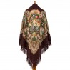 PAVLOVO POSAD RUSSIAN SHAWL 146x146 cm 57x57" 100% Wool Scarf Wrap Woolen Fringe 734-17