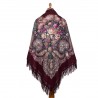 PAVLOVO POSAD RUSSIAN SHAWL 146x146 cm 57x57" 100% Wool Scarf Wrap Woolen Fringe 734-7