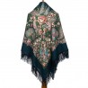PAVLOVO POSAD RUSSIAN SHAWL 146x146 cm 57x57" 100% Wool Scarf Wrap Woolen Fringe 734-15