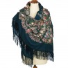 PAVLOVO POSAD RUSSIAN SHAWL 146x146 cm 57x57" 100% Wool Scarf Wrap Woolen Fringe 734-15