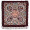 PAVLOVO POSAD RUSSIAN SHAWL SCARF ITALIAN 100% WOOL CAPE 110x110cm 1626-8