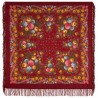 PAVLOVO POSAD RUSSIAN SHAWL 125x125 cm 49x49" 100% Wool Scarf Wrap Woolen Fringe 1194-5