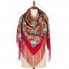 RUSSIAN PAVLOVO POSAD SHAWL 135x135cm SCARF ITALIAN 100%WOOL SILK FRINGE 1891-5