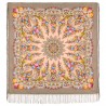RUSSIAN PAVLOVO POSAD SHAWL 135x135cm SCARF ITALIAN 100%WOOL SILK FRINGE 1739-17