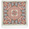 RUSSIAN PAVLOVO POSAD SHAWL 135x135cm SCARF ITALIAN 100%WOOL SILK FRINGE 1773-1
