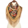 PAVLOVO POSAD RUSSIAN SHAWL 89x89 cm 35x35" 100% Wool Scarf Silk Fringe Wrap 1825-2