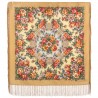 PAVLOVO POSAD RUSSIAN SHAWL 89x89 cm 35x35" 100% Wool Scarf Silk Fringe Wrap 1825-2