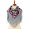 PAVLOVO POSAD RUSSIAN SHAWL 89x89 cm 35x35" 100% Wool Scarf Silk Fringe Wrap 1927-1
