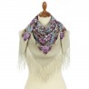 PAVLOVO POSAD RUSSIAN SHAWL 89x89 cm 35x35" 100% Wool Scarf Silk Fringe Wrap 1927-2