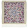 PAVLOVO POSAD RUSSIAN SHAWL 89x89 cm 35x35" 100% Wool Scarf Silk Fringe Wrap 1927-2