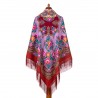 PAVLOVO POSAD RUSSIAN SHAWL 146x146 cm 57x57" 100% Wool Scarf Wrap Silk Fringe 1910-5