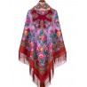 PAVLOVO POSAD RUSSIAN SHAWL 146x146 cm 57x57" 100% Wool Scarf Wrap Silk Fringe 1910-5