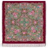 PAVLOVO POSAD RUSSIAN SHAWL 146x146 cm 57x57" 100% Wool Scarf Wrap Silk Fringe 1912-6