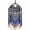 PAVLOVO POSAD RUSSIAN SHAWL 146x146 cm 57x57" 100% Wool Scarf Wrap Silk Fringe 1922-15