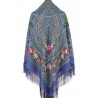 PAVLOVO POSAD RUSSIAN SHAWL 146x146 cm 57x57" 100% Wool Scarf Wrap Silk Fringe 1922-15