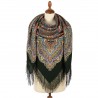PAVLOVO POSAD RUSSIAN SHAWL 146x146 cm 57x57" 100% Wool Scarf Wrap Silk Fringe 1930-9