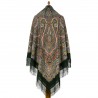 PAVLOVO POSAD RUSSIAN SHAWL 146x146 cm 57x57" 100% Wool Scarf Wrap Silk Fringe 1930-9