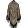 PAVLOVO POSAD RUSSIAN SHAWL 146x146 cm 57x57" 100% Wool Scarf Wrap Silk Fringe 1930-9